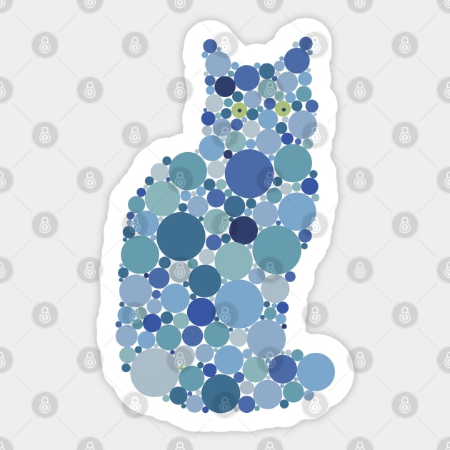 Cat Blue Dots Sticker by Miozoto_Design